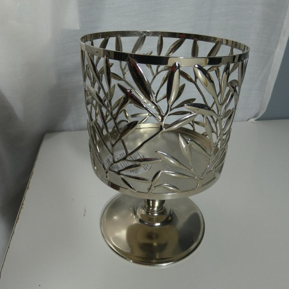 Bath & Body Works 3" Candle Holder Silver Pedestal Branches